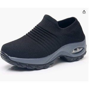 Women's Walking Shoes Sock Sneakers - Mesh Slip On Air Cushion
